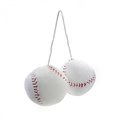 Vintage Parts Usa Vintage Parts USA 334283 Fuzzy Hanging Rearview Mirror Baseballs - White & Red; Pack of 2 334283